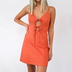 Cotton Candy LA Cut Out Tie Front Mini Dress
